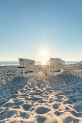 Summer vacation in a beach chair, Sylt, Schleswig-Holstein, Germany