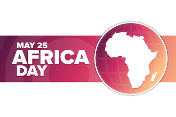 Africa Day. May 25. Holiday concept. Template for background, banner, card, poster with text inscription. Vector EPS10 illustration.