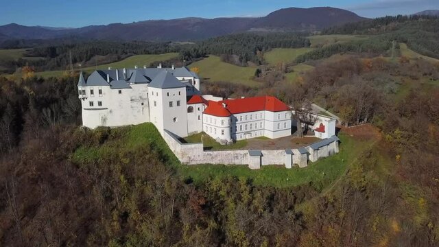 Aerial view of Lupca castle, Slovakia