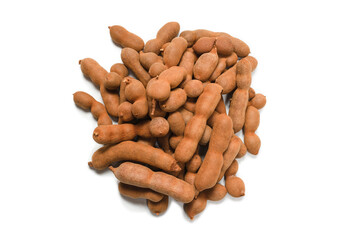 Sweet tamarind isolated on white background.