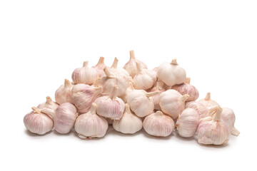 Group of garlic isolated on a white background.