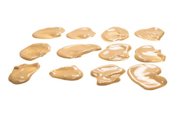 Mushroom sauce splashes isolated on white background.