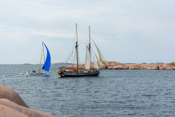 Naklejka premium Old Multi Mast Sailboat in Sweden.