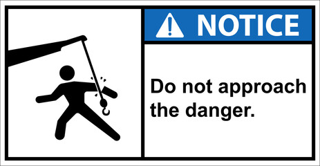 Use electric hoists with caution.,Notice sign