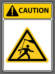 Use electric hoists with caution.,Caution sign