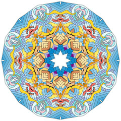 Colorful cute Mandalas. Decorative unusual round ornaments.