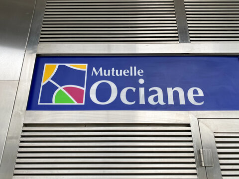 Mutuelle Ociane logo on the facade of the head office of this French mutual insurance