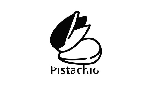 Pistachio icon animation outline best object on white background