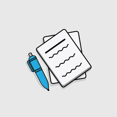 paper and pen vector design illustration