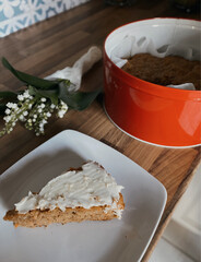 Carrot cake and lily of the valley