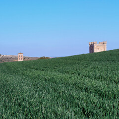 Fuensalda&ntilde;a Castle, locally known as Castillo de Fuensalda&ntilde;a, lies in the village by the same name in the province of Valladolid in Spain. The castle has been a ruin but is now completely restored.