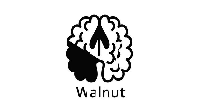 Walnut icon animation outline best object on white background