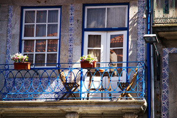 Balcony with blue tiles in Porto