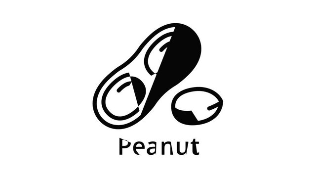 Peanut icon animation outline best object on white background