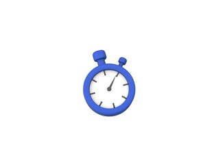 Stopwatch isolated on white background 3D render icon