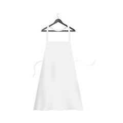 Template restaurant chef apron on hanger, realistic vector illustration isolated.