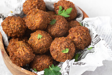 Vegetarian dish - falafel balls from spiced chickpeas