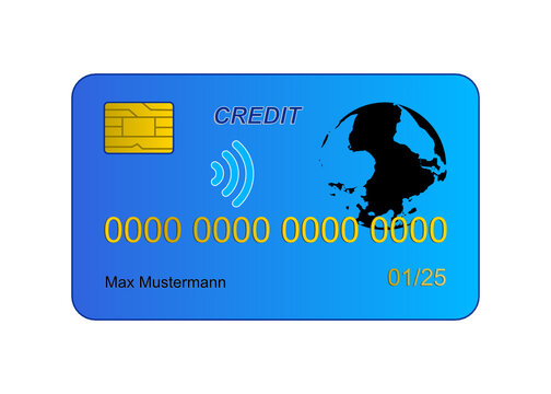 Blaue Kreditkarte von Max Mustermann 
