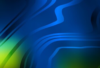 Dark Blue, Green vector template with curved lines.