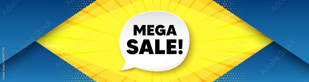 Wall mural mega sale. background with offer speech bubble. special offer price sign. advertising discounts symb