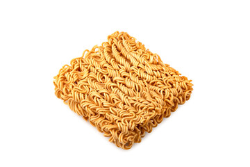 Uncooked instant noodles , isolated on white background.full depth of field