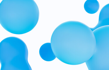 Beauty fashion backdrop with pink liquid blobs background. soap bubbles. soft pastel gradient balls.
