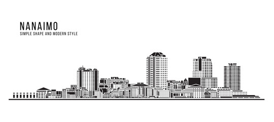 Fototapeta premium Cityscape Building Abstract Simple shape and modern style art Vector design - Nanaimo