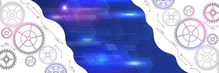 Technology cogwheels modern background. Abstract futuristic mechanism industrial concept. Hi-tech digital gears vector illustration.