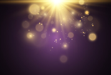 Bright beautiful star.Vector illustration of a light effect on a transparent background.	
