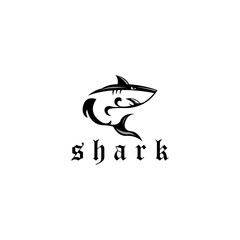 shark animal logo vector design illustration