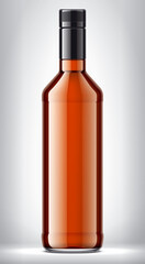 Glass bottle on background. 