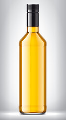 Glass bottle on background. 