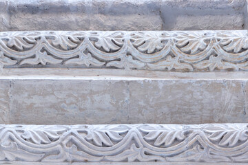Fragment stone carving, flower pattern