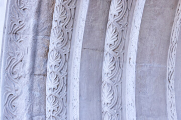 Fragment stone carving, flower pattern