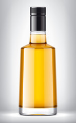 Glass bottle on background. 