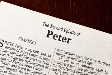 Obraz premium The Book of Second Peter Title Page Close-up