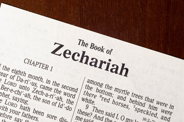 Obraz premium The Book of Zechariah Title Page Close-up