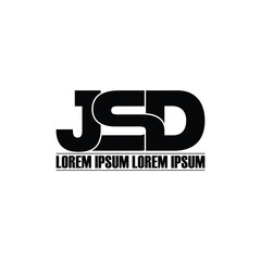 JSD letter monogram logo design vector