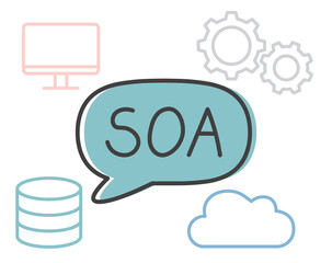 SOA (Service Oriented Architecture) acronym concept - vector illustration