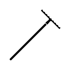 Rake icon. Black silhouette. Top view. Vector simple flat graphic illustration. The isolated object on a white background. Isolate.
