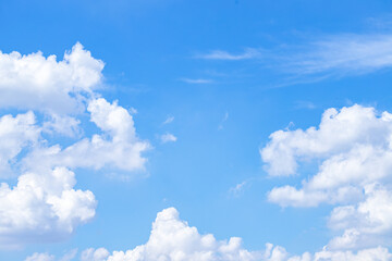 Naklejka na ściany i meble Good weather with blue sky background with tiny clouds in the morning. Use for template and banner