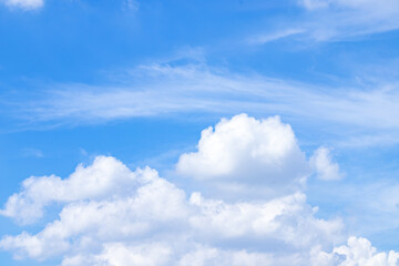 Naklejka na ściany i meble Good weather with blue sky background with tiny clouds in the morning. Use for template and banner