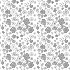 Seamless background with colorful illustrations of blooming flowers