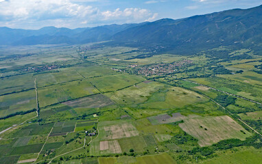 Fototapeta na wymiar Aerial view of Rose Valley, Bulgaria 
