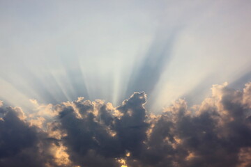sun light behind cloud nature sky background