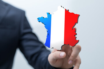 3d Digital France map country illustration