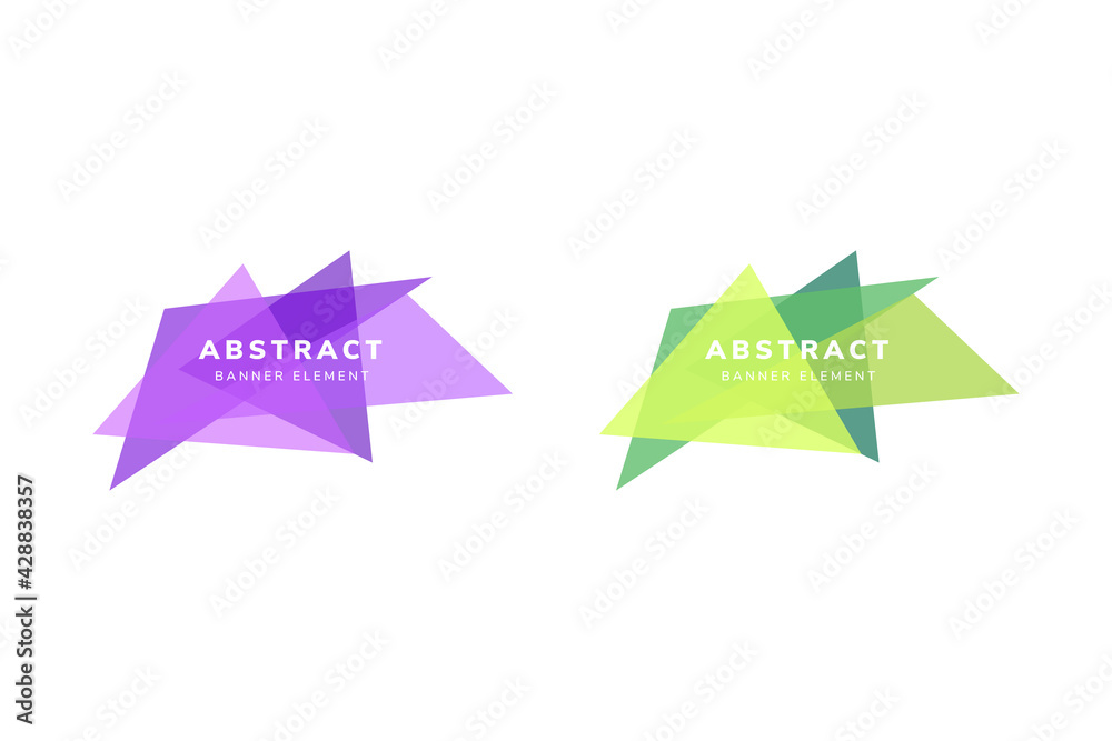 Poster vector of abstract geometric triangle element banner design template use multicolored purple and gre