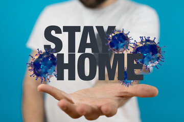 Stay home digital stay safe 3d.