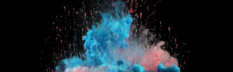 Deurstickers Acrylic colors in water. Ink blot. © Liliia