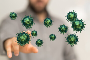 Virus Covid 19-NCP. nCoV denoted is single-stranded protection virus..